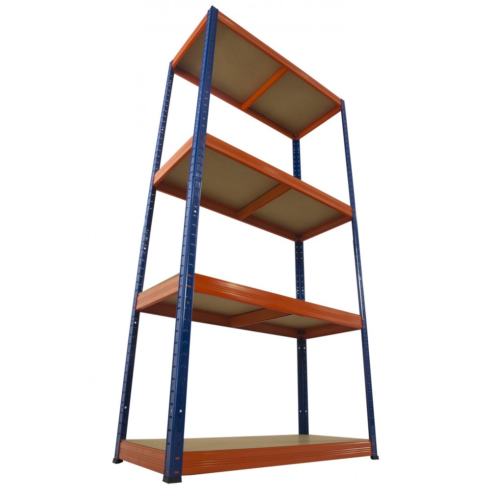 Regał Helios 180x120x45 cm 4 półki/275kg Czarno-Pomarańczowy