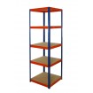 Regał Helios 180x50x50 cm 5 półek/175kg Biało-Pomarańczowy