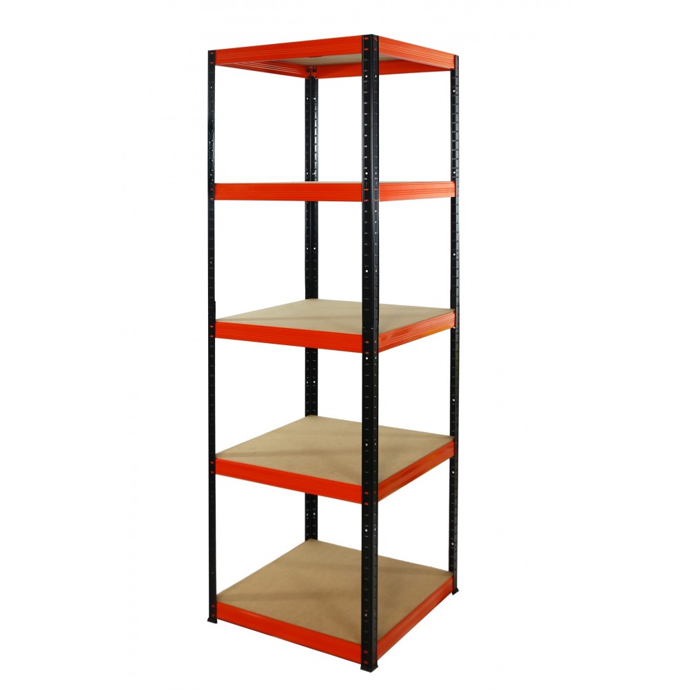 Regał Helios 196x50x50 cm 5 półek/175kg Biało-Pomarańczowy