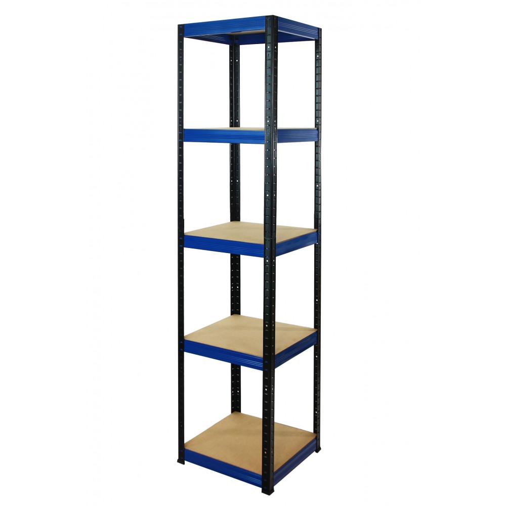 Regał Helios 196x45x45 cm 5 półek/175kg Czarno-Niebieski