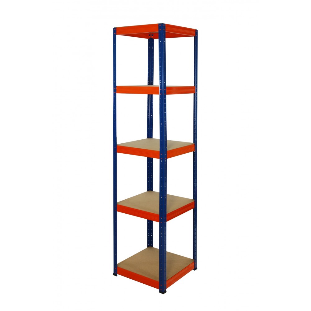 Regał Helios 196x45x45 cm 5 półek/175kg Czarno-Niebieski