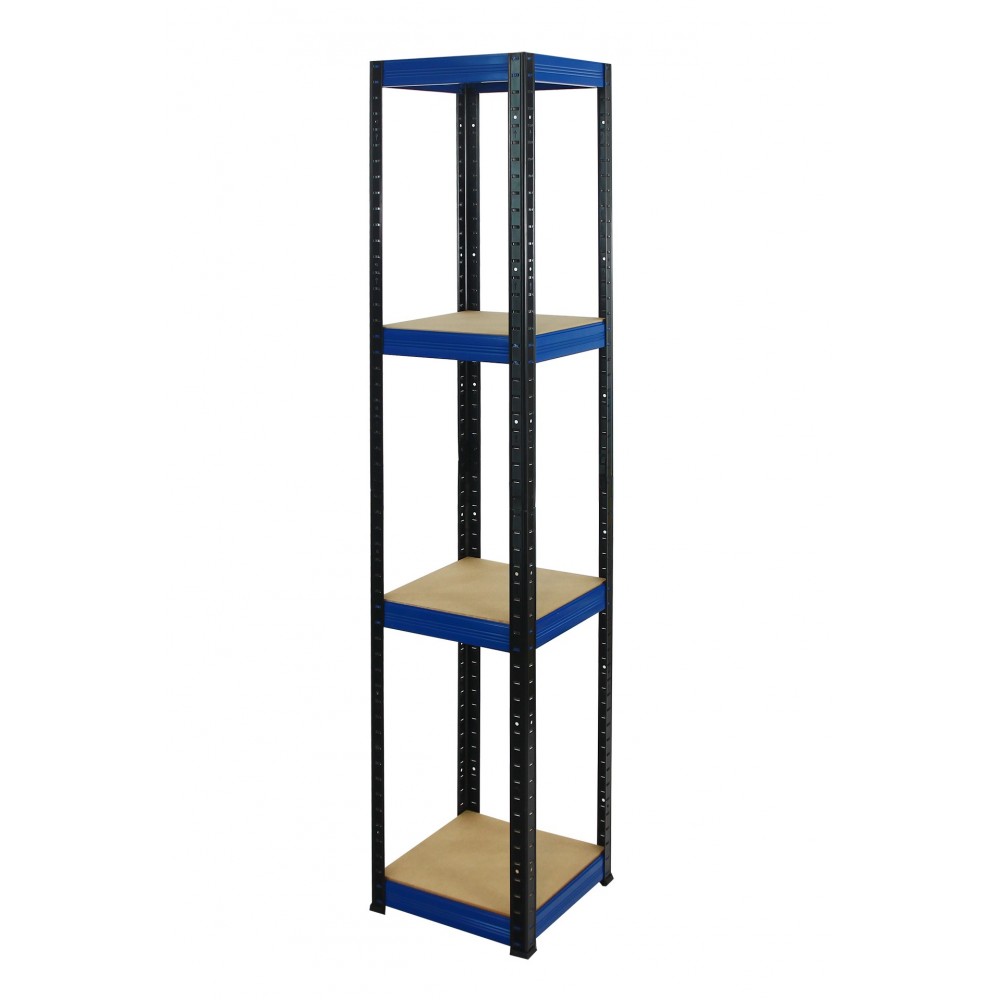 Regał Helios 180x35x35 cm 4 półki/175kg Czarno-Biały