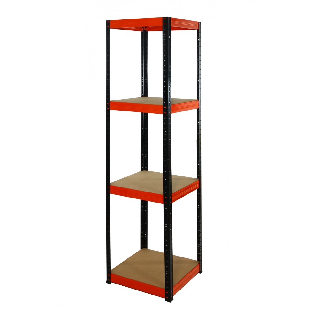 Regał Helios 180x40x40 cm 4 półki/175kg Czarno-Biały