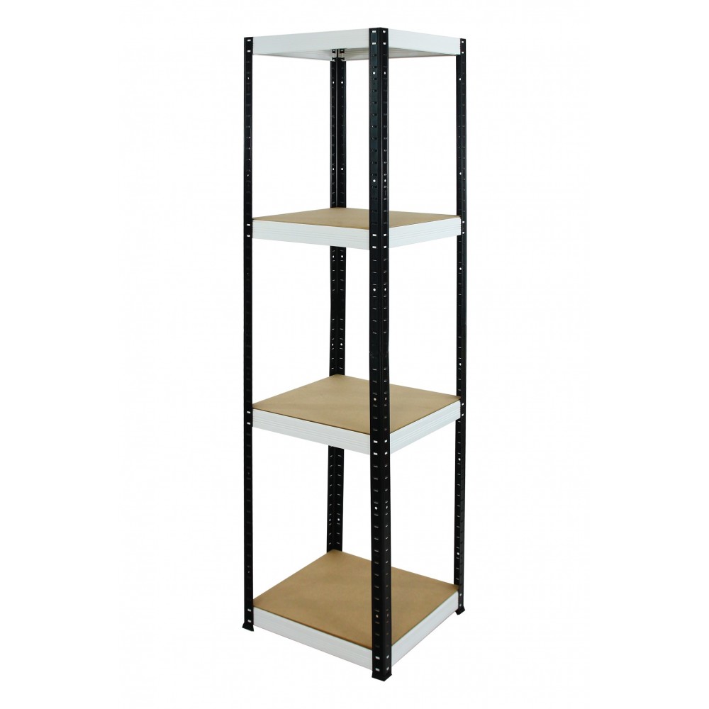 Regał Helios 180x45x45 cm 4 półki/175kg Czarno-Biały