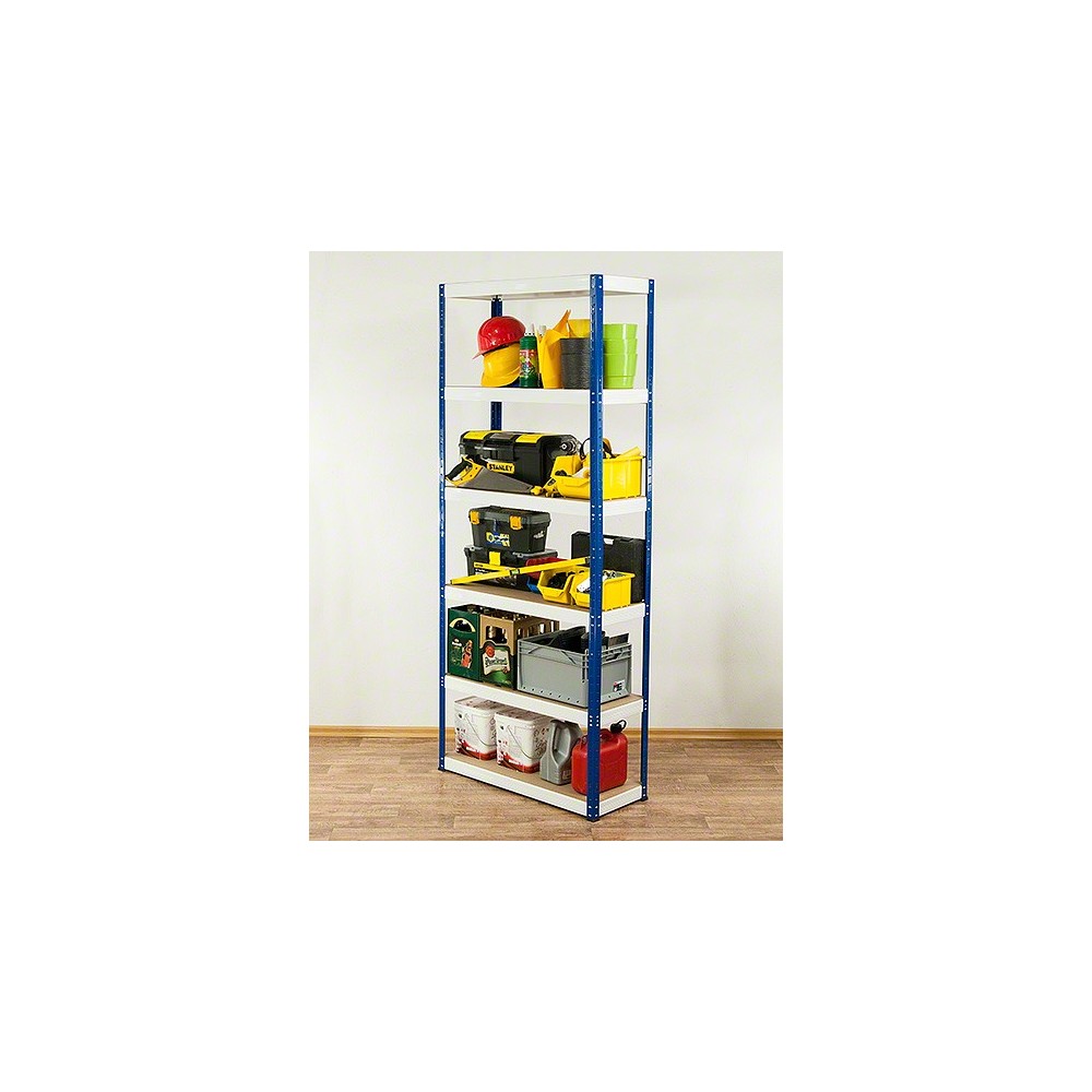 Regał Helios 196x75x40 cm 6 półek/275kg Biało-Biały