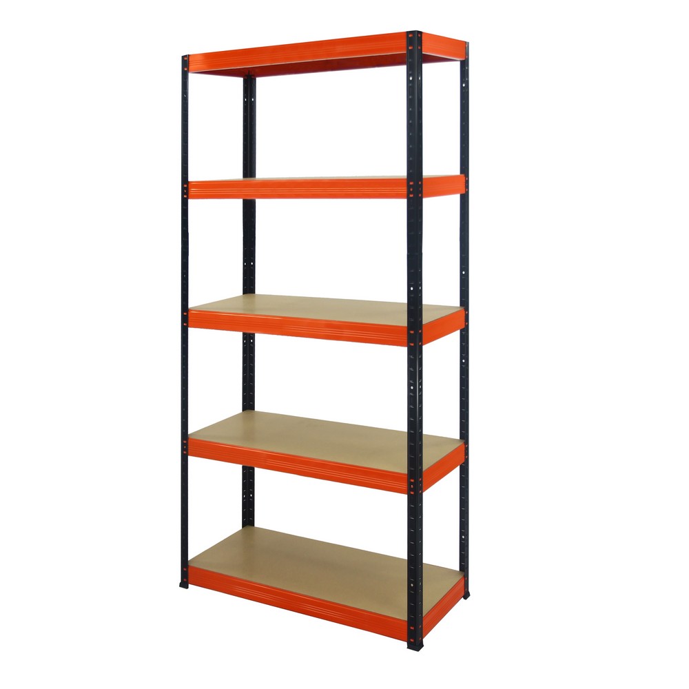 Regał Helios 213x110x60 cm 5 półek/275kg Czarno-Pomarańczowy