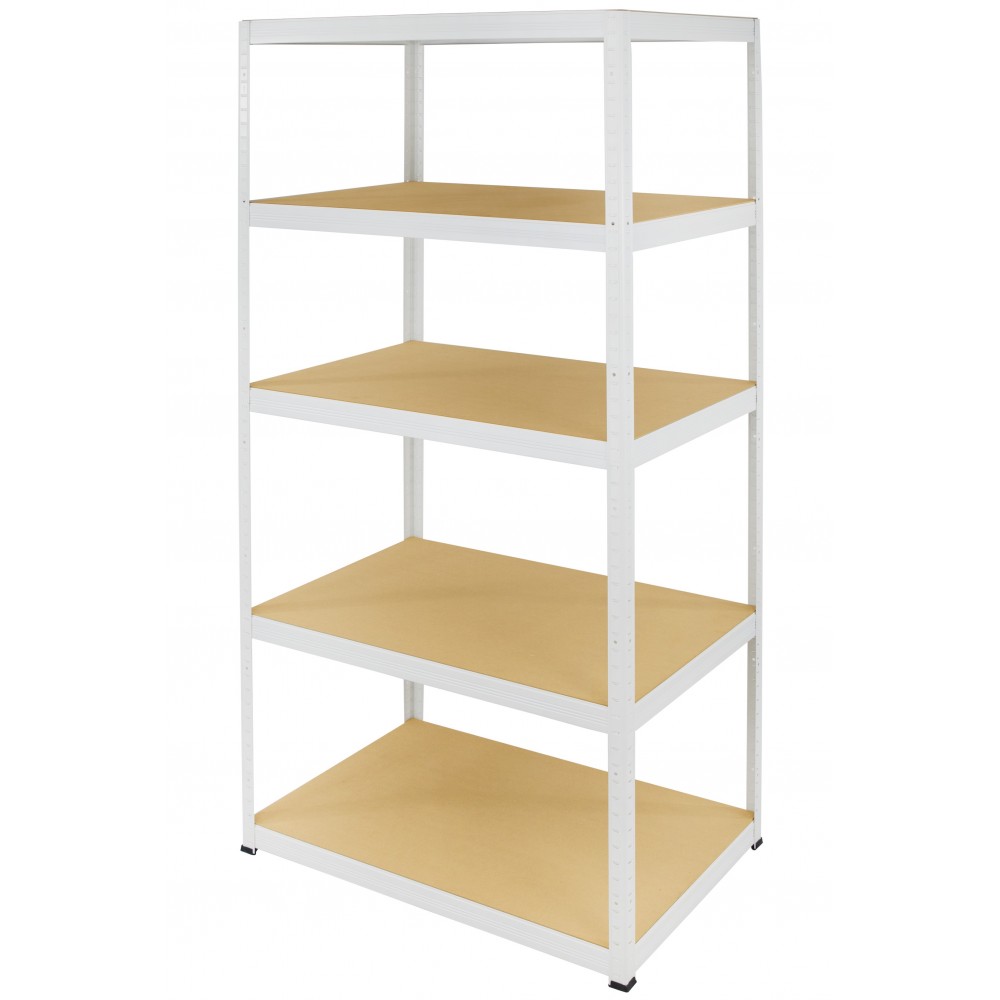 Regał Helios 213x75x45 cm 5 półek/350kg Biało-Biały