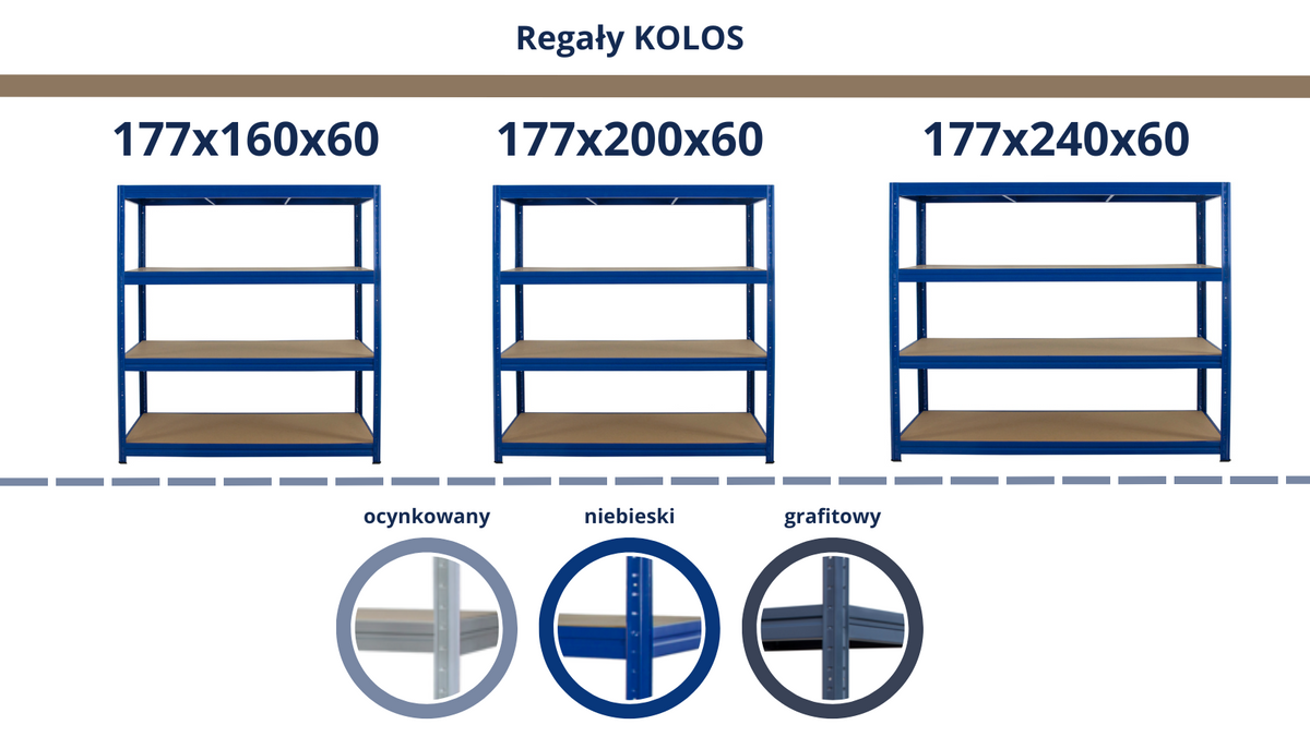 Regał metalowy Kolos 177 cm