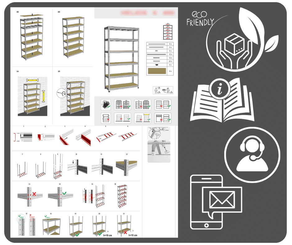 Regał metalowy Helios 196 cm