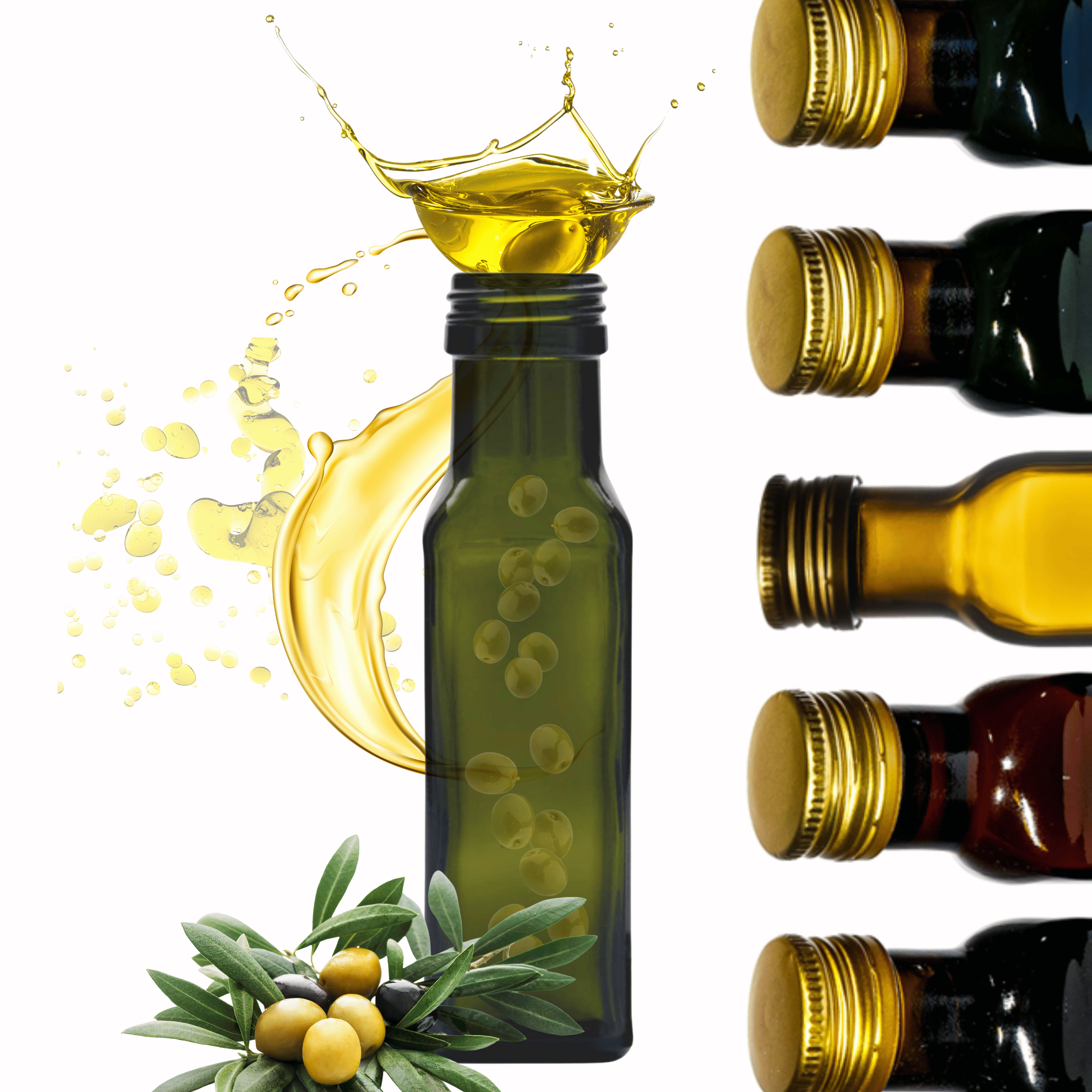 butelki typu maraska z zakrętkami