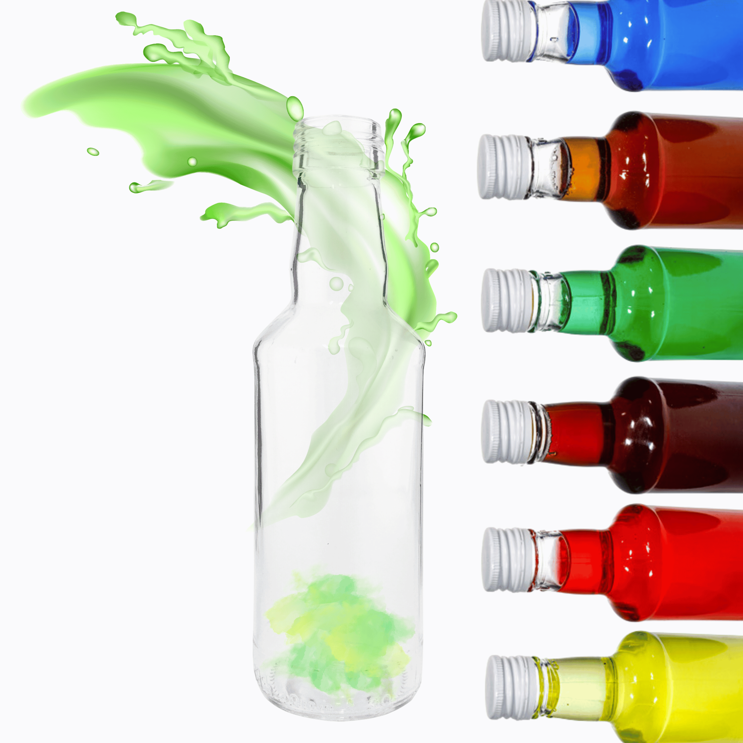 butelki 250 ml z zakrętkami